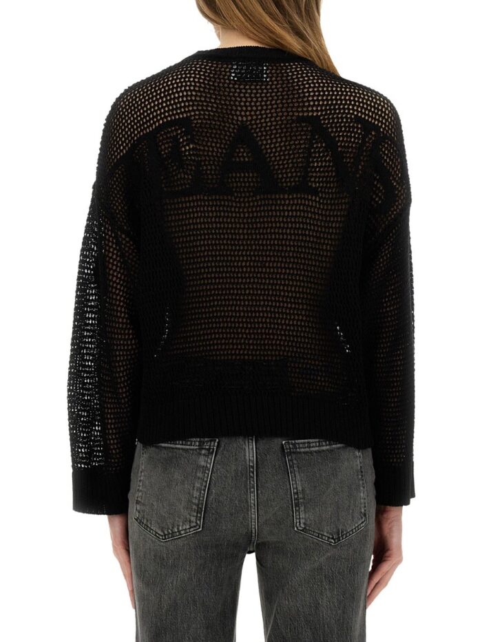 MOSCHINO JEANS MESH SHIRT WITH LOGO