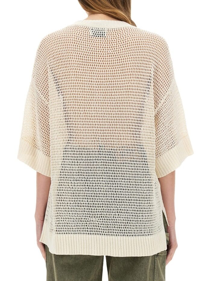 MOSCHINO JEANS MESH SHIRT WITH LOGO