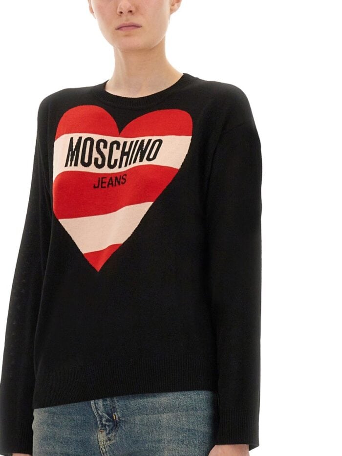 MOSCHINO JEANS MESH WITH INLAY PATTERN