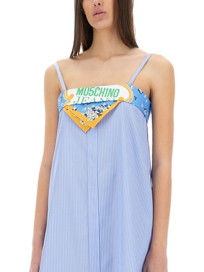 MOSCHINO JEANS PATCHWORK COTTON DRESS