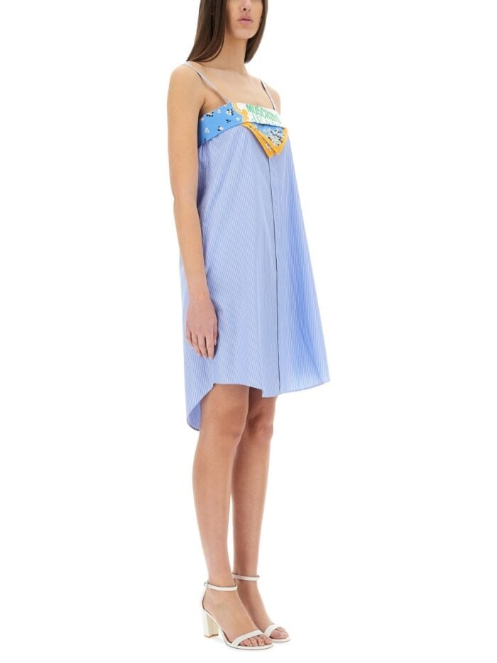 MOSCHINO JEANS PATCHWORK COTTON DRESS