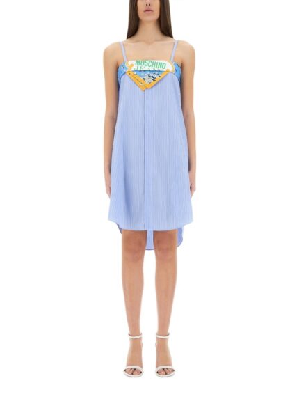 MOSCHINO JEANS PATCHWORK COTTON DRESS