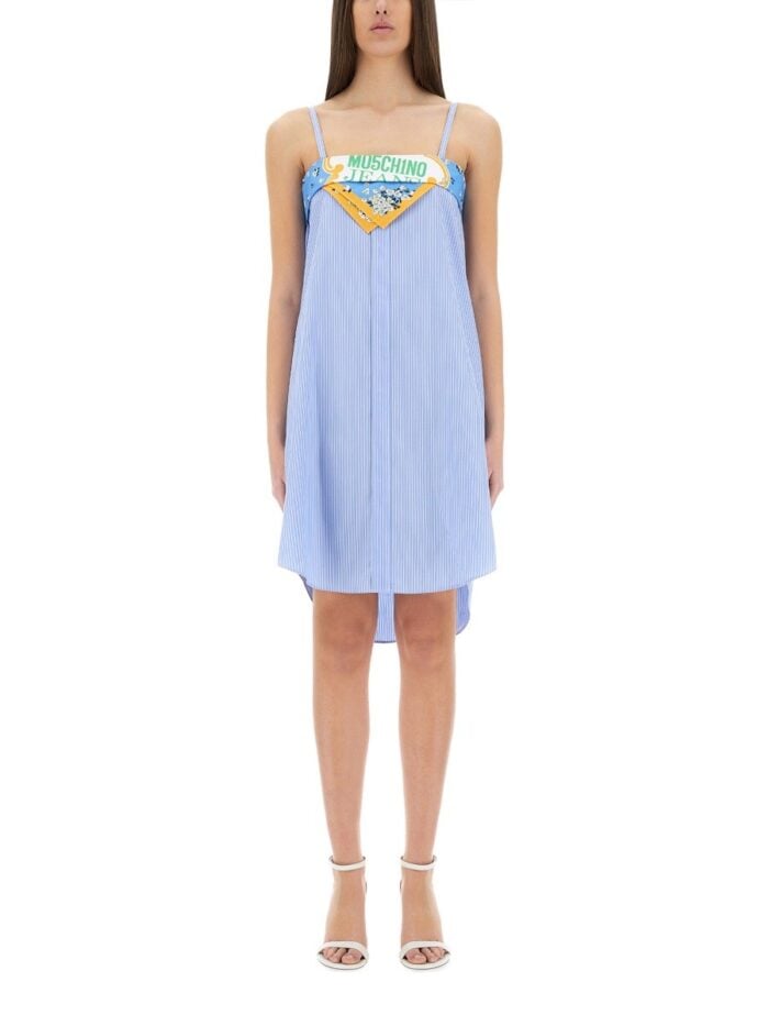 MOSCHINO JEANS PATCHWORK COTTON DRESS