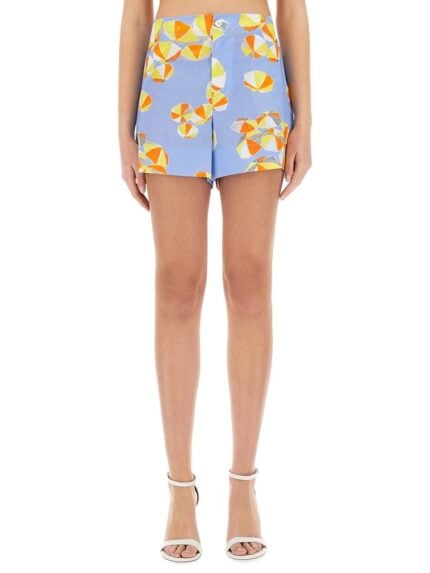 MOSCHINO JEANS SHORTS "BEACH UMBRELLAS"