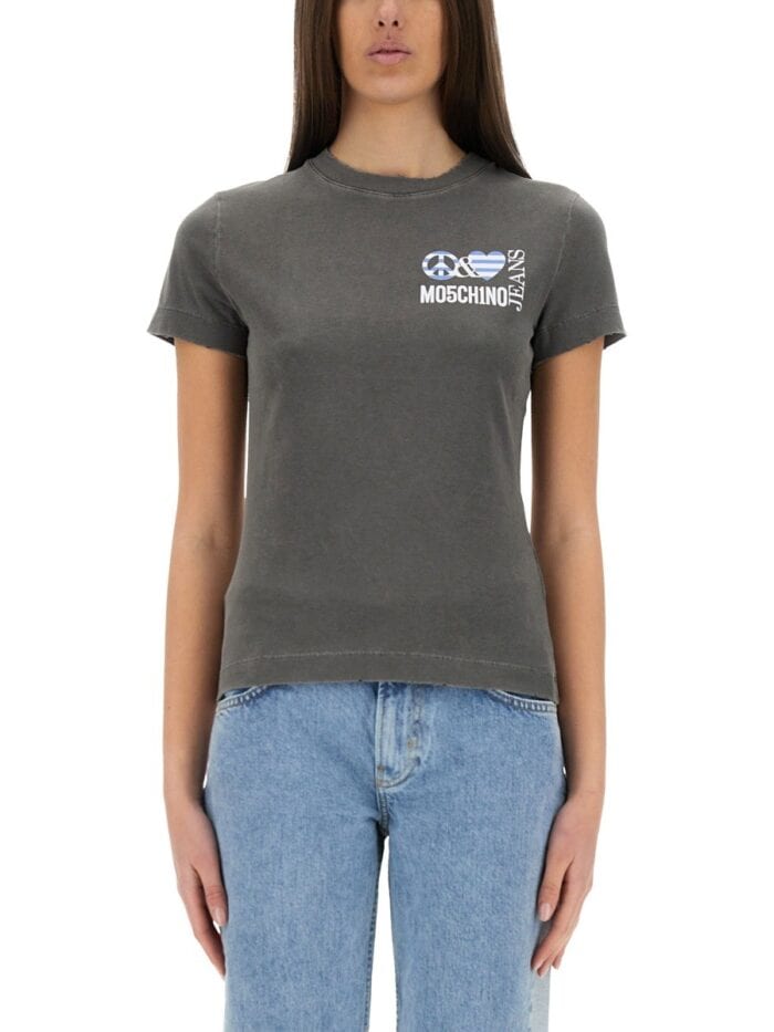 MOSCHINO JEANS T-SHIRT WITH LOGO