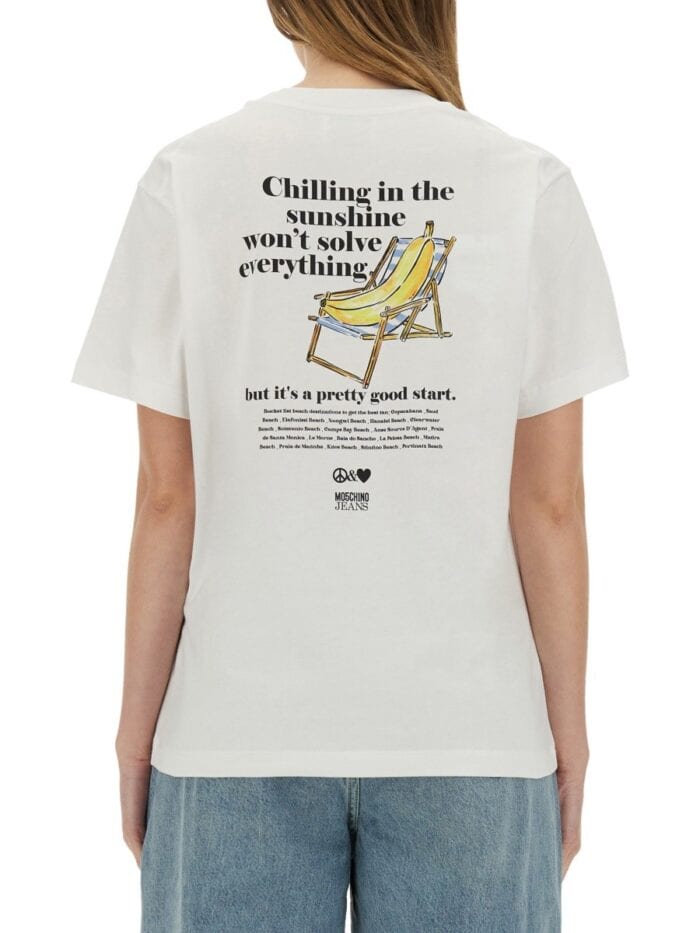 MOSCHINO JEANS T-SHIRT WITH PRINT