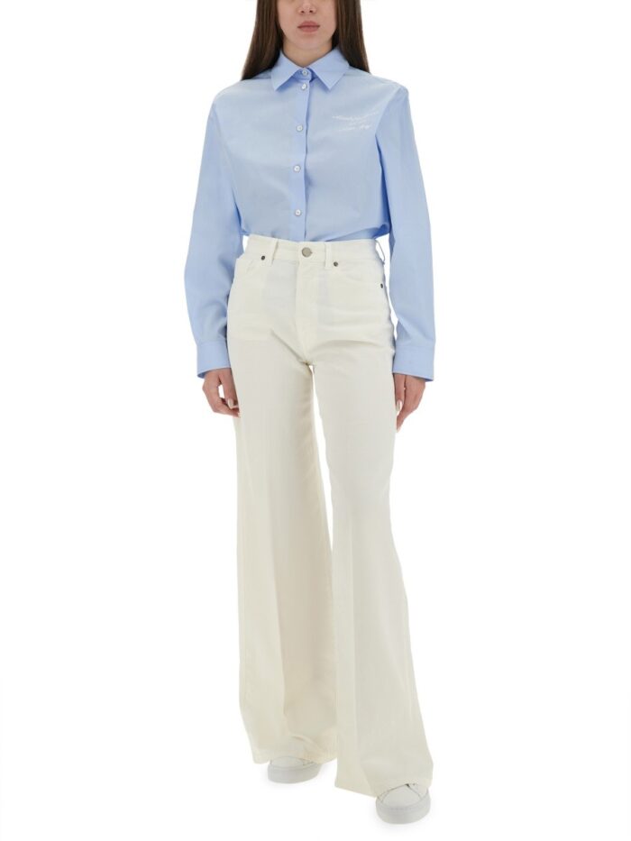 MOSCHINO JEANS TAILORED SHIRT WITH EMBROIDERED LOGO