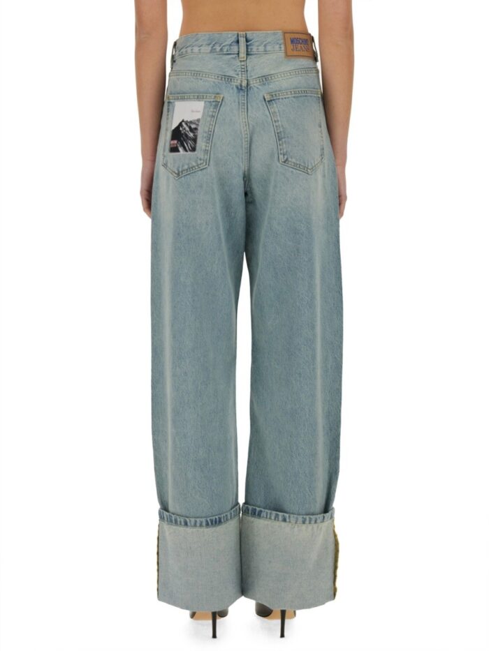 MOSCHINO JEANS WIDE FIT JEANS WITH TURNED