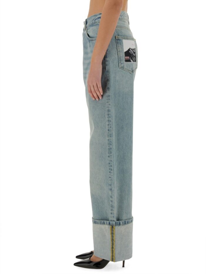 MOSCHINO JEANS WIDE FIT JEANS WITH TURNED