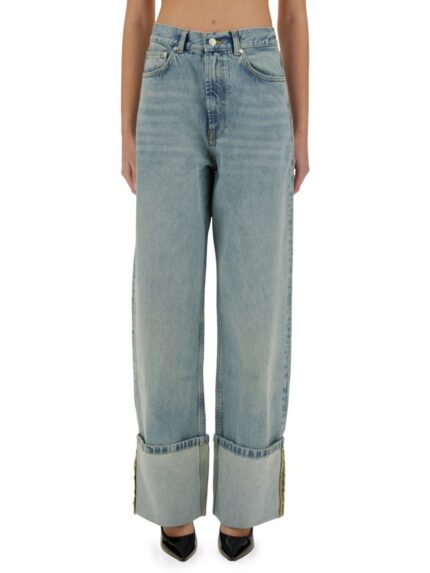 MOSCHINO JEANS WIDE FIT JEANS WITH TURNED