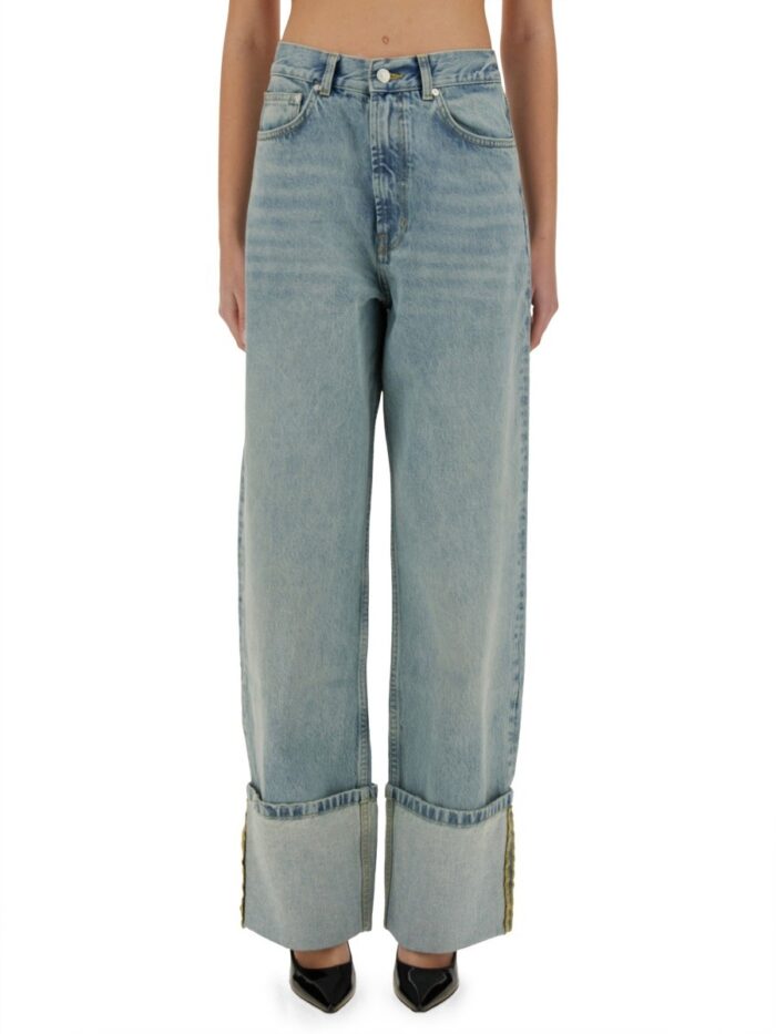 MOSCHINO JEANS WIDE FIT JEANS WITH TURNED