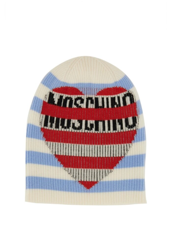 MOSCHINO JEANS WOOL CAP WITH LOGO