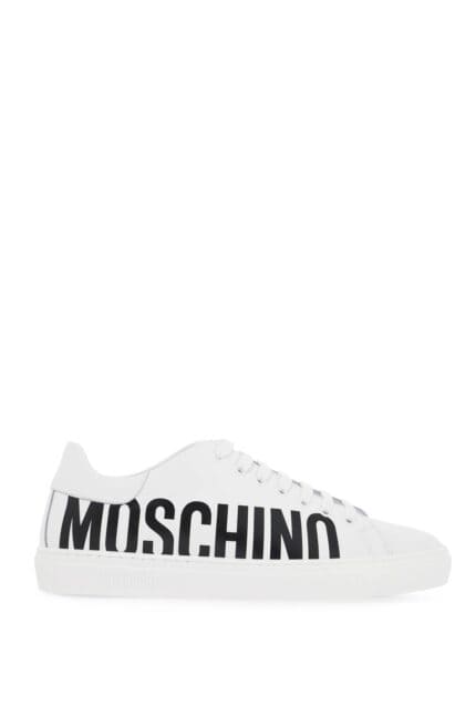 MOSCHINO Leather Sneakers With Logo Print