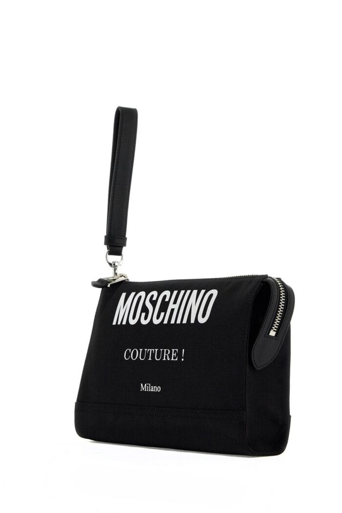 MOSCHINO Nylon Logo Pouch With Zip