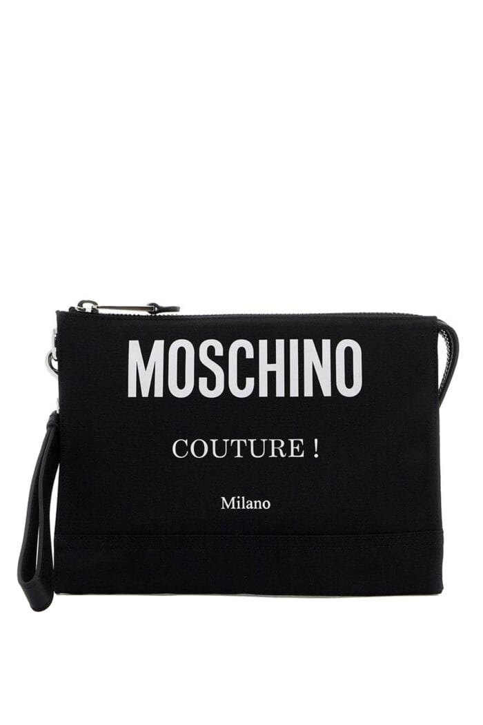 MOSCHINO Nylon Logo Pouch With Zip