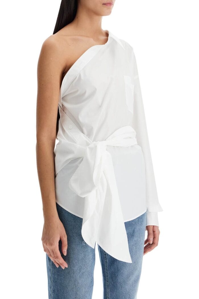 MOSCHINO One-shoulder Poplin Stretch