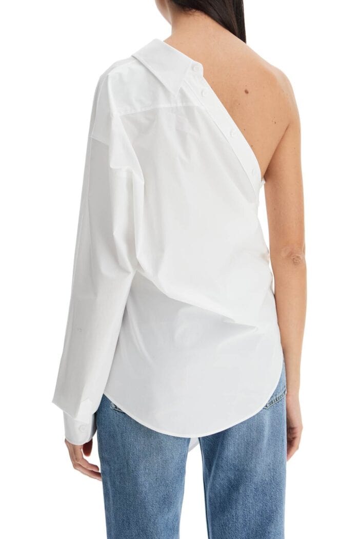 MOSCHINO One-shoulder Poplin Stretch