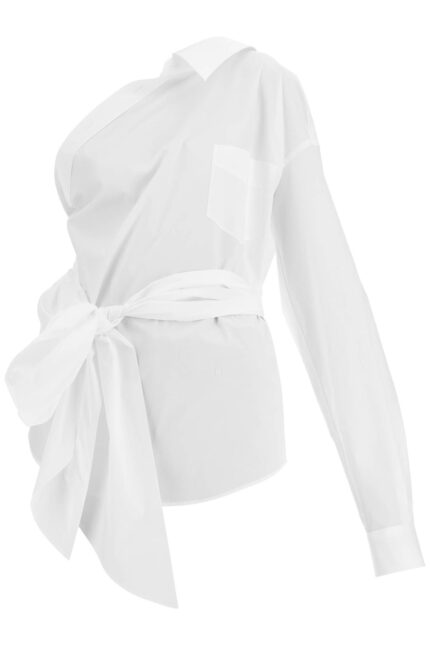 MOSCHINO One-shoulder Poplin Stretch