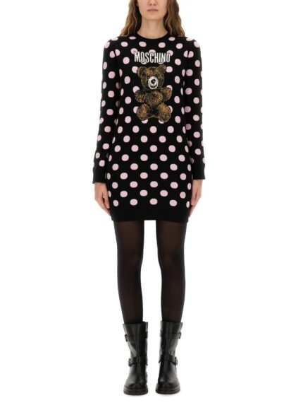 Moschino POLKA DOT DRESS WITH LOGO