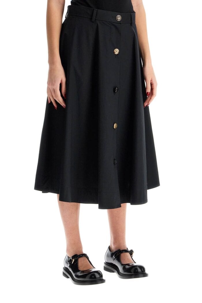 MOSCHINO "poplin Skirt With Buttons"