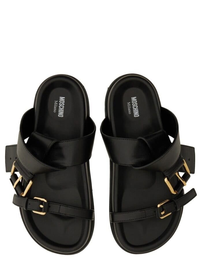 Moschino SANDAL WITH WOVEN BUCKLE