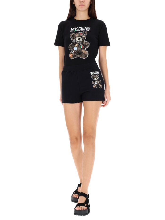 moschino shorts with "teddy" print Moschino SHORTS WITH "TEDDY" PRINT