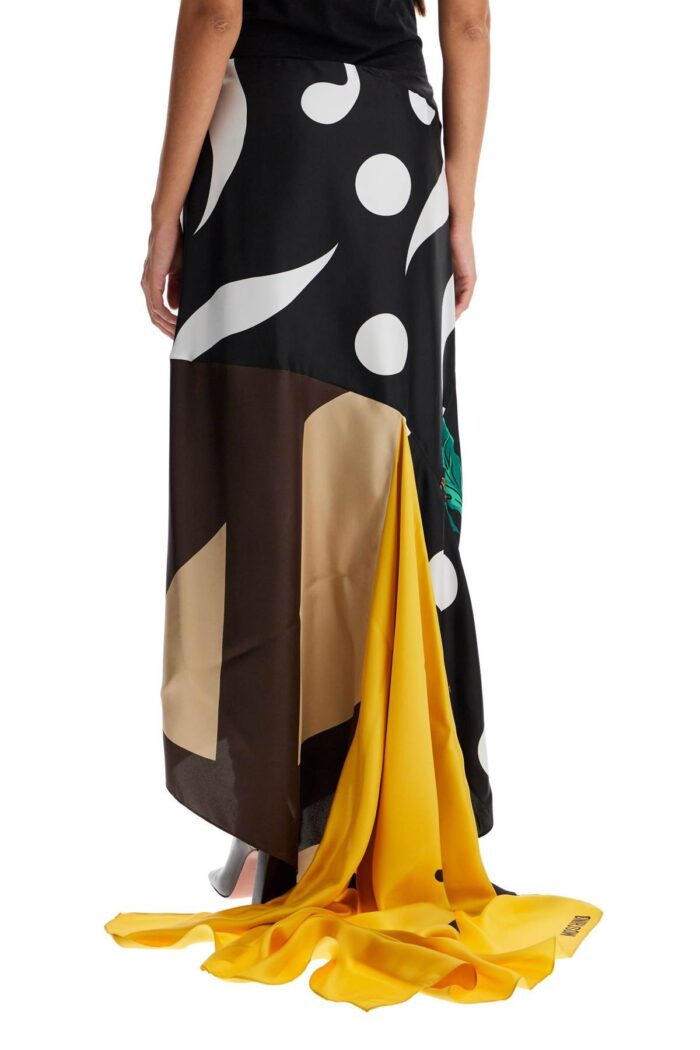 MOSCHINO Silk Patchwork Skirt