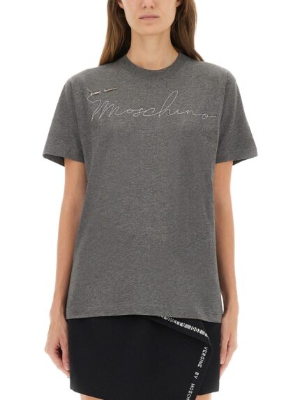 Moschino T-SHIRT WITH EMBROIDERED LOGO