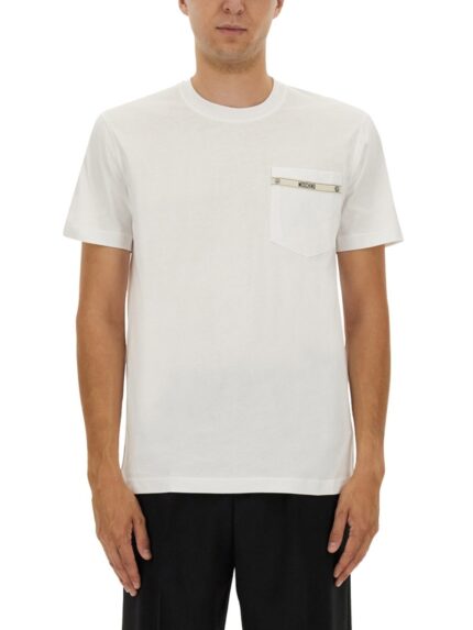 Moschino T-SHIRT WITH LOGO RIBBON