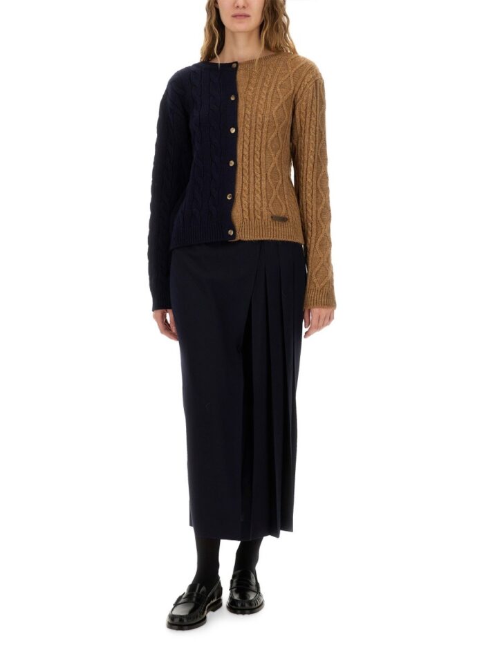 Moschino TWO-TONE ALPACA BLEND CARDIGAN