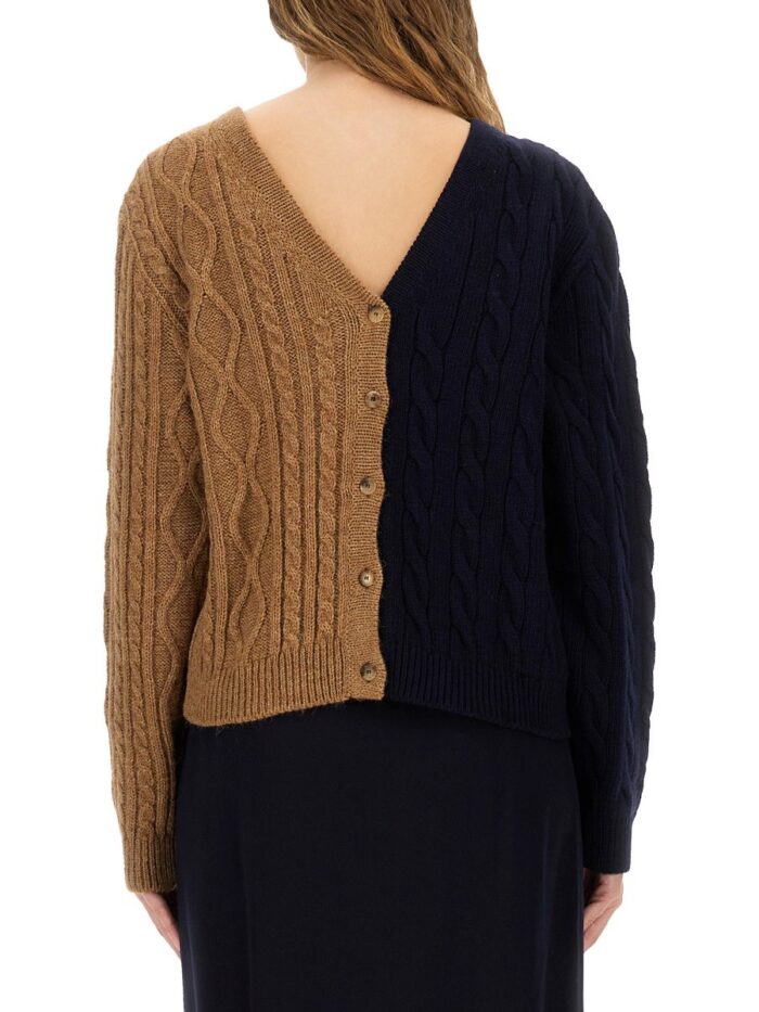 Moschino TWO-TONE ALPACA BLEND CARDIGAN