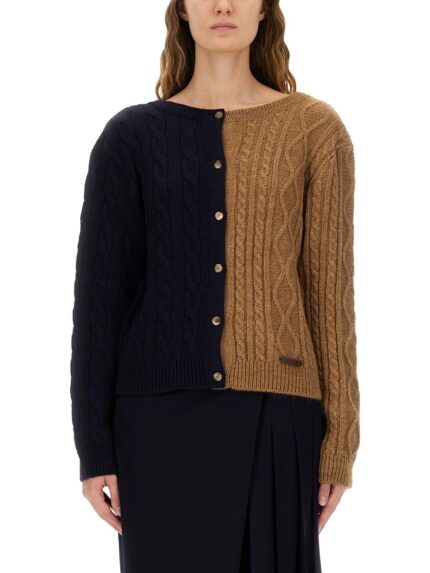 Moschino TWO-TONE ALPACA BLEND CARDIGAN