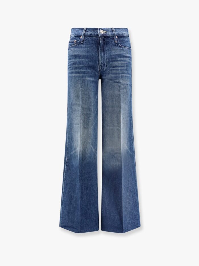 MOTHER Cotton Blend Jeans With Embroidered Monogram