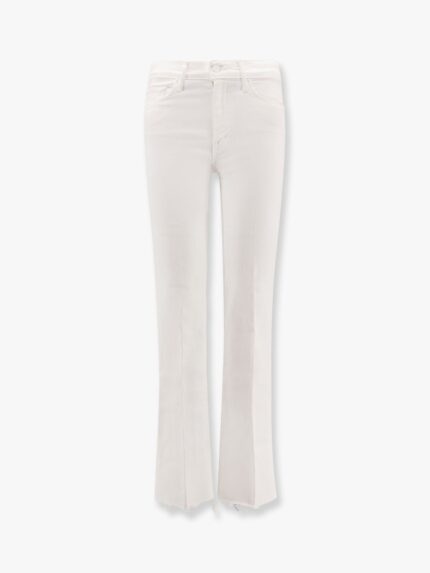 MOTHER Stretch Cotton Trouser With Embroidered Monogram
