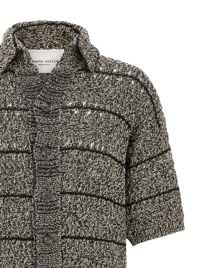ROBERTO COLLINA Mouliné Insert Cardigan