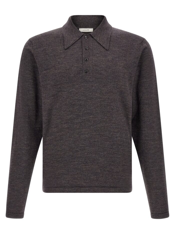 lemaire mouliné wool polo shirt LEMAIRE Mouliné Wool Polo Shirt