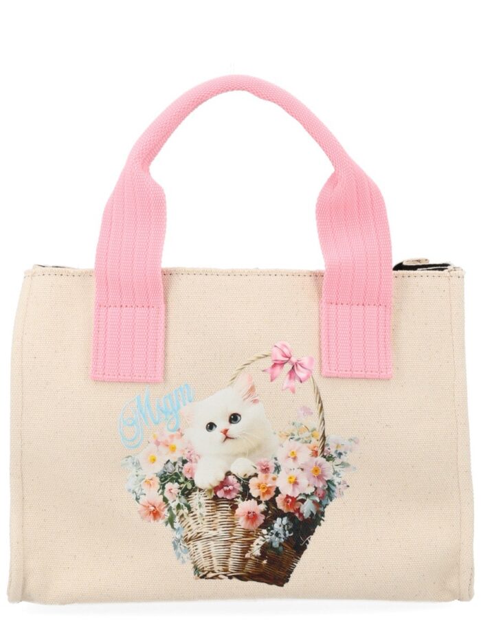 Msgm BORSA TOTE SMALL CON STAMPA