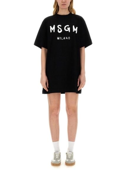 Msgm BRUSHED LOGO DRESS