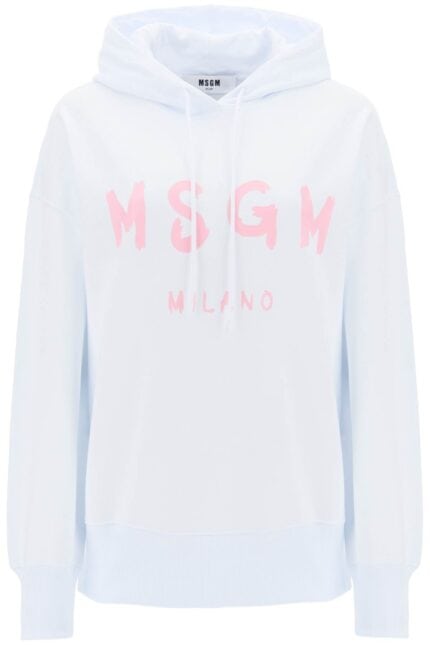 Msgm Brushed Logo Hoodie