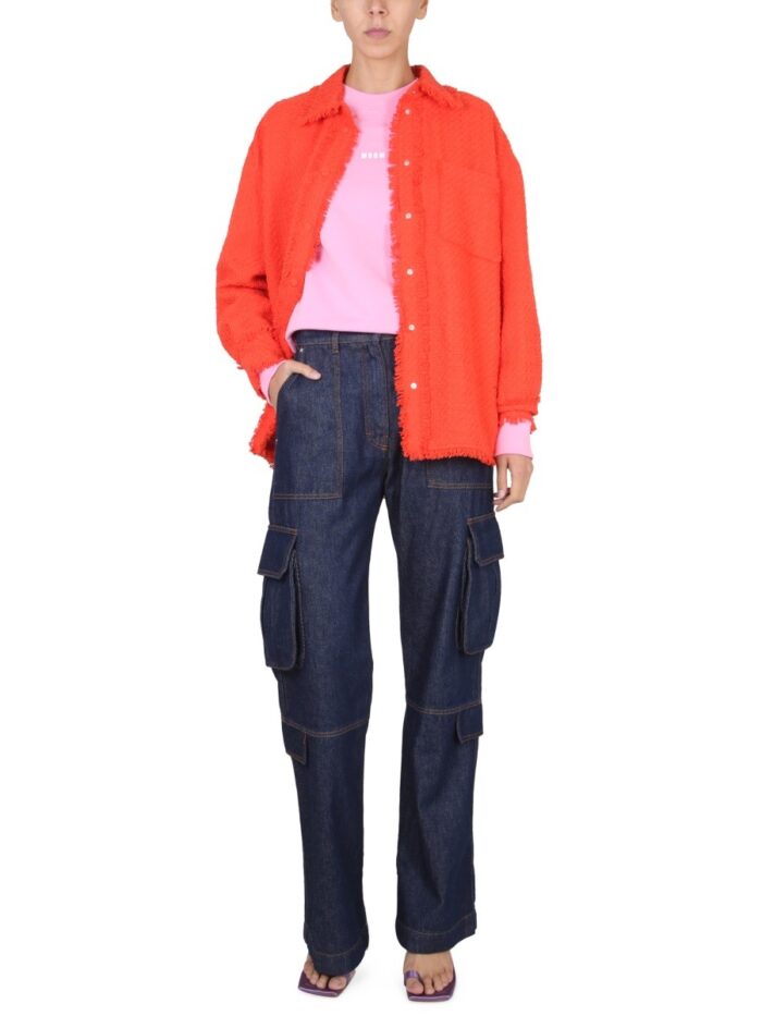 Msgm CAMICIA CON FRANGE