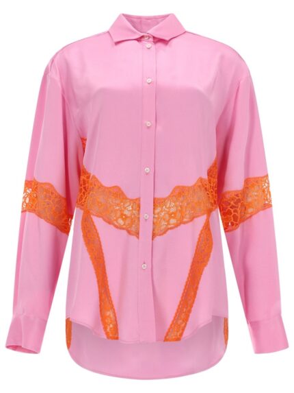 Msgm CAMICIA CON INSERTI IN PIZZO