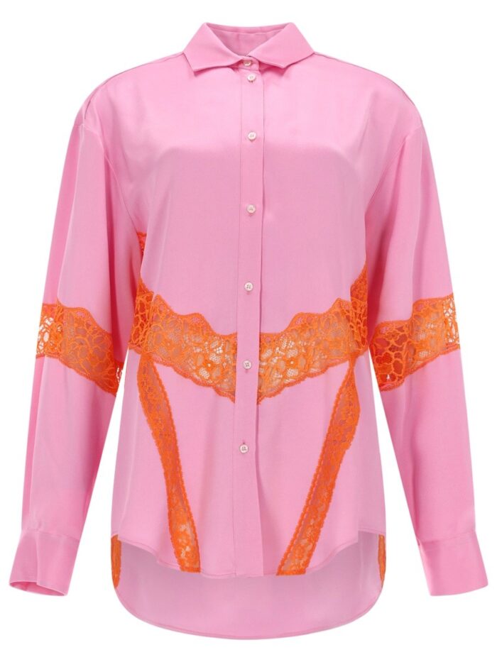 Msgm CAMICIA CON INSERTI IN PIZZO