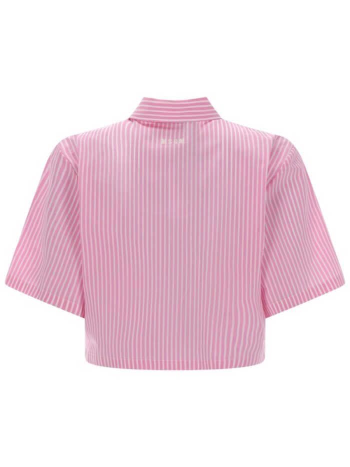 Msgm CAMICIA CROP CON LOGO