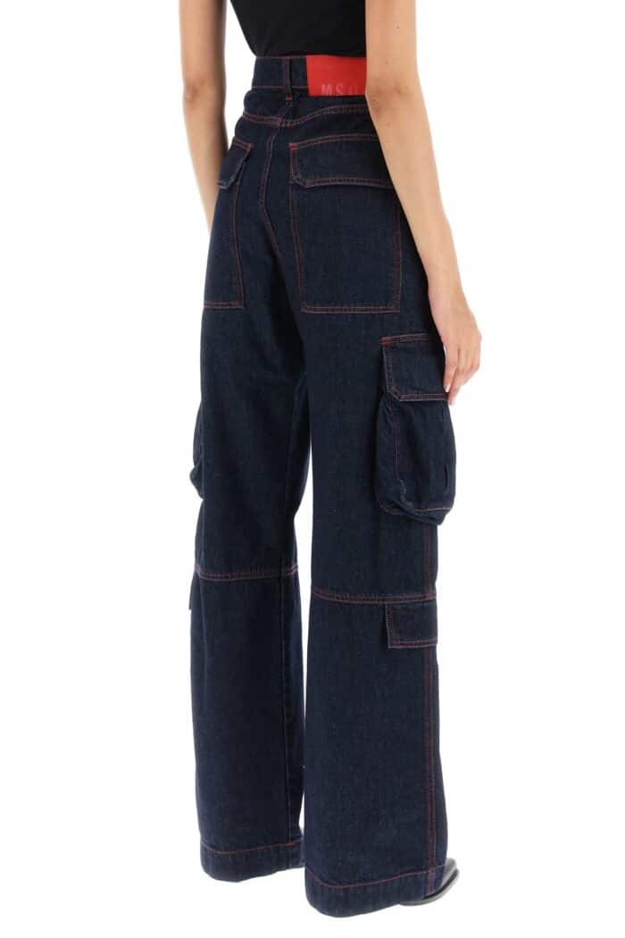 Msgm Cargo Jeans With Flared Cut