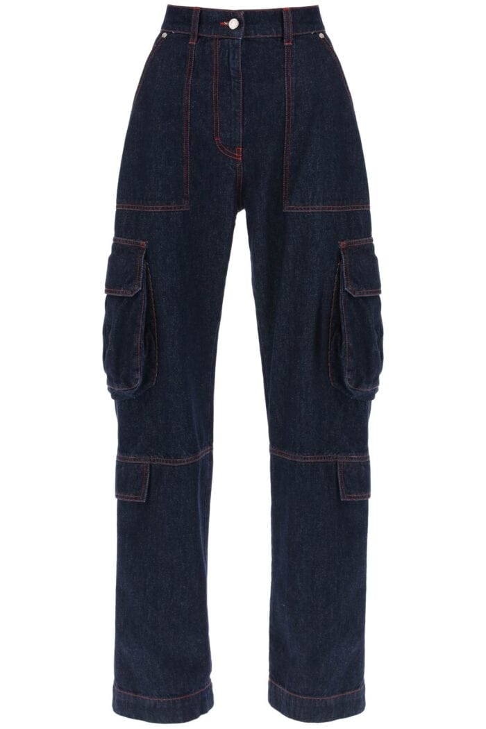 Msgm Cargo Jeans With Flared Cut