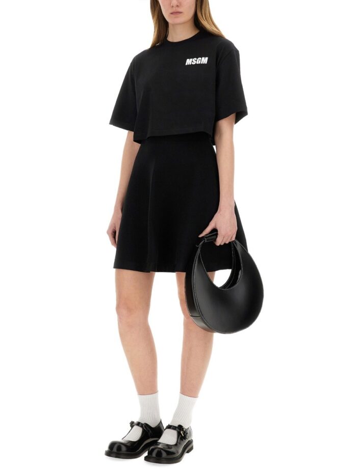 Msgm CROPPED T-SHIRT WITH LOGO