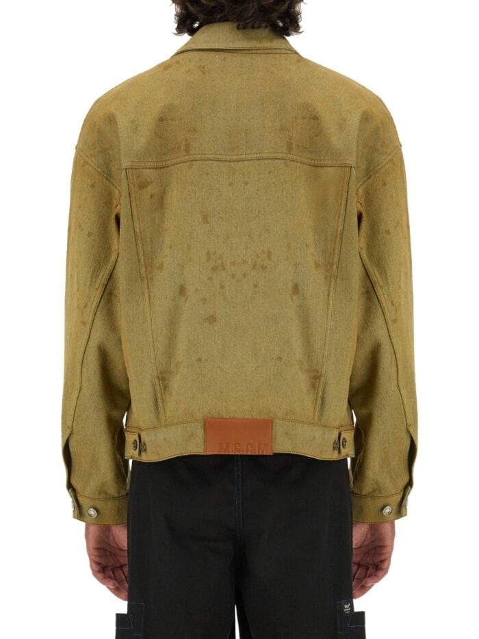 Msgm DENIM JACKET DYED IN TEA
