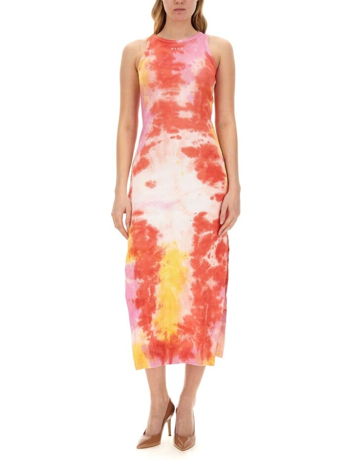 Msgm DRESS WITH TIE & DYE TREATMENT