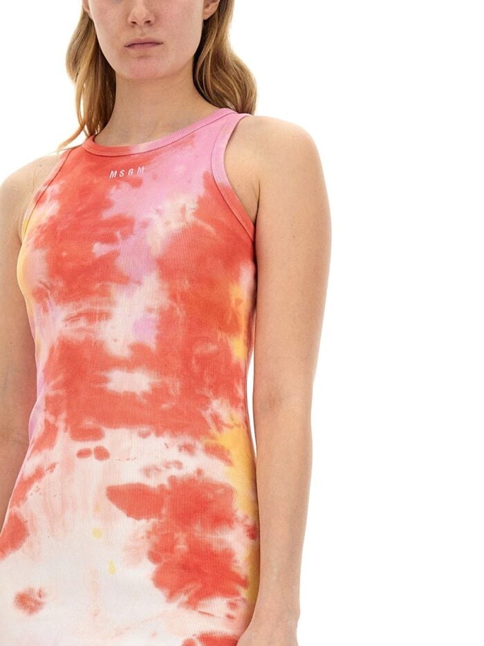Msgm DRESS WITH TIE & DYE TREATMENT