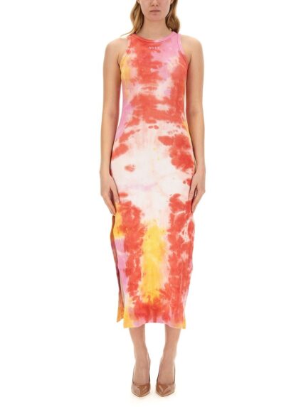 Msgm DRESS WITH TIE & DYE TREATMENT